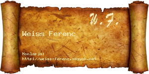 Weiss Ferenc névjegykártya